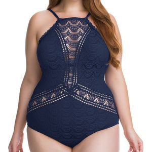 Becca Plus Size High Neck One Piece Swimsuit